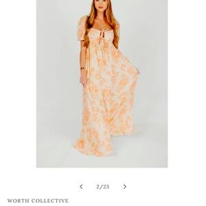 WORTH COLLECTIVE
Haven 100% Cotton Tie-Front Maxi Dress in Sherbet orange